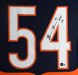 Brian Urlacher Signed Chicago Bears 35x43 Framed Jersey "2018 HOF"(Beckett Holo)
