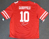 49ERS JIMMY GAROPPOLO AUTOGRAPHED RED NIKE JERSEY XL TRISTAR & BECKETT 133389