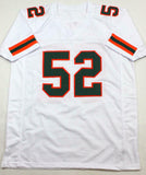 Ray Lewis Autographed White College Style Jersey w/ The U - Beckett W Auth *2