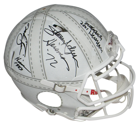 ERIC CROUCH MIKE ROZIER JOHNNY RODGERS SIGNED NEBRASKA LEATHER AUTHENTIC HELMET