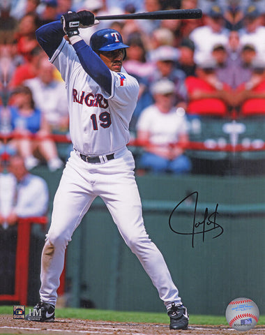 Juan Gonzalez Signed Texas Rangers Batting Action 8x10 Photo - (SCHWARTZ COA)