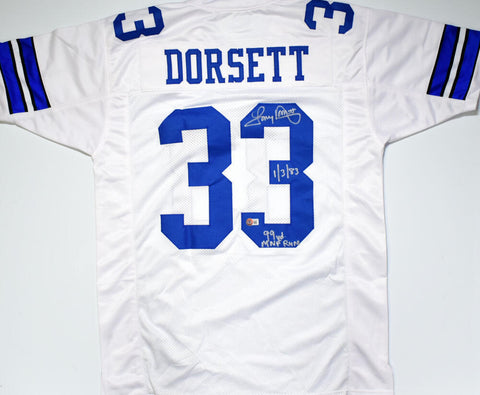 Tony Dorsett Autographed White Pro Style Jersey w/ MNF TD - Beckett W Hologram
