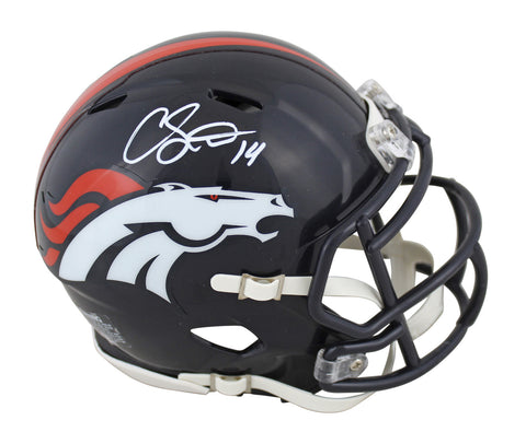 Broncos Courtland Sutton Authentic Signed Speed Mini Helmet JSA Witness