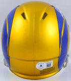 Steven Jackson Autographed Rams Flash Speed Mini Helmet- Beckett W Hologram