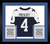 Framed Dak Prescott Dallas Cowboys Signed Navy Alternate Nike Limited Jersey