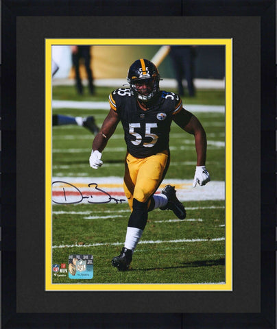 Frmd Devin Bush Pittsburgh Steelers Signed 8" x 10" Black Jersey Vertical Photo