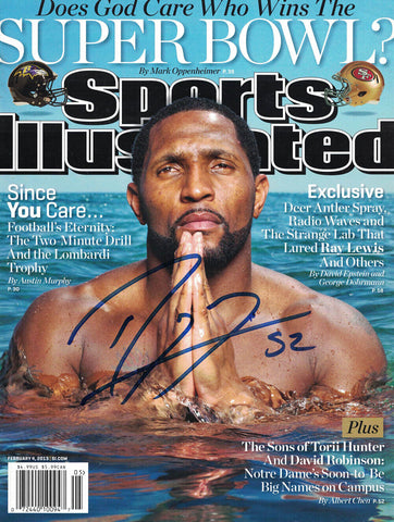 Ray Lewis Signed 2/4/2013 Sports Illustrated Magazine No Label Beckett 38908