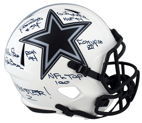 Cowboys Randy White "Career Stat" Signed Lunar Full Size Speed Rep Helmet BAS 2