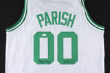 Robert Parish Signed Boston Celtics White Jersey Inscribed "HOF 03" (JSA COA)