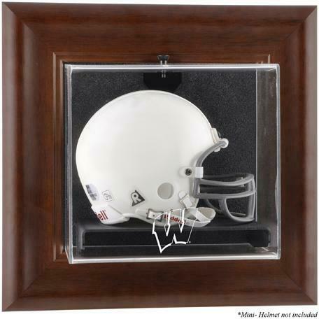 Wisconsin Badgers Brown Framed Wall-Mountable Mini Helmet Disp Case - Fanatics