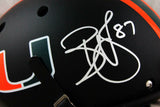 Reggie Wayne Signed Hurricanes F/S Schutt Matte Black Helmet - Beckett W Auth