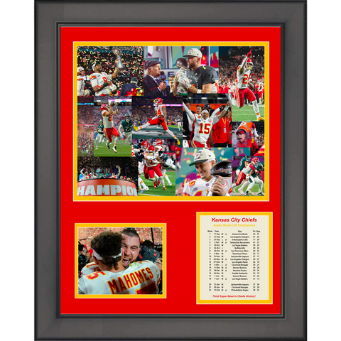 Framed Kansas City Chiefs Super Bowl LVII Champions Football 12"x15" Photo