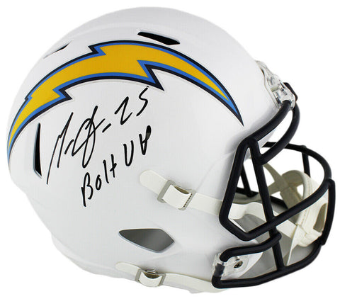 Melvin Gordon Signed Los Angeles Chargers Speed Full Size NFL Helmet - "Bolt Up"