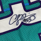 Autographed/Signed Alonzo Mourning Charlotte Teal Basketball Jersey JSA COA