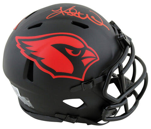 Cardinals Kurt Warner Signed Eclipse Speed Mini Helmet w/ Red Sig BAS Witnessed