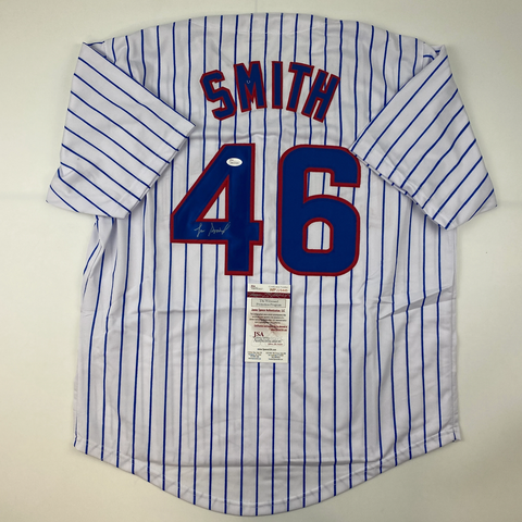 Autographed/Signed Lee Smith Chicago Pinstripe Baseball Jersey JSA COA