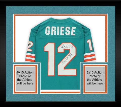 Frmd Bob Griese Miami Dolphins Signed Blue M&N Replica Jersey & "HOF 90" Insc