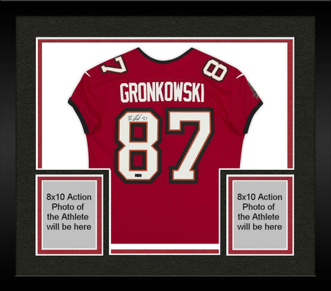Framed Rob Gronkowski Tampa Bay Buccaneers Autographed Red Nike Elite Jersey