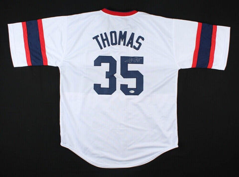 Frank Thomas Signed Chicago White Sox 1983 Throwback Jersey (Beckett COA) 1B /DH