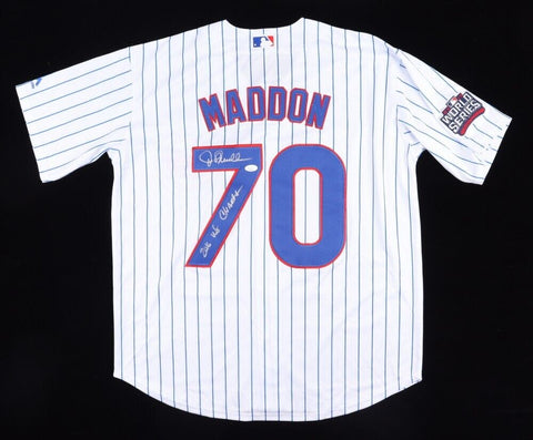 Joe Maddon Signed Chicago Cubs Jersey Inscribed "2016 W S Champs" (JSA COA) Mgr