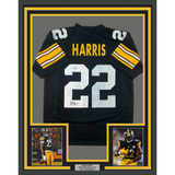 Framed Autographed/Signed Najee Harris 33x42 Pittsburgh Black Jersey Beckett COA