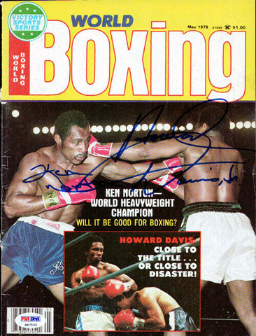 Ken Norton & Howard Davis Autographed Boxing World Magazine Cover PSA/DNA S47596