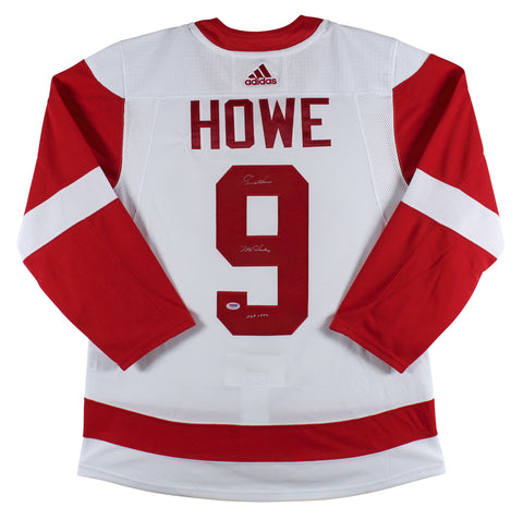 Red Wings Gordie Howe "Mr. Hockey, HOF" Signed White Adidas Jersey PSA #S32460