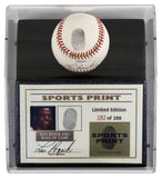 Cardinals Lou Brock Signed Thumbprint Baseball LE #'d/200 w/ Display Case BAS