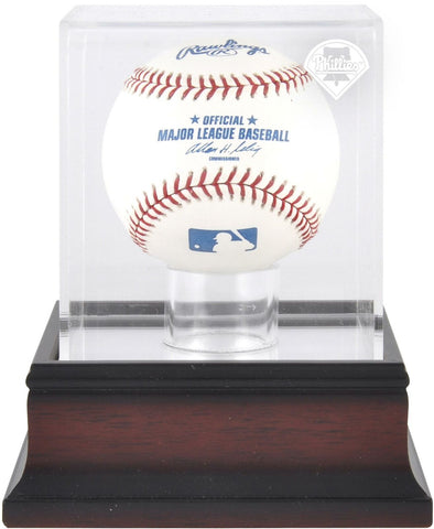 Philadelphia Phillies Mahogany Baseball Logo Display Case