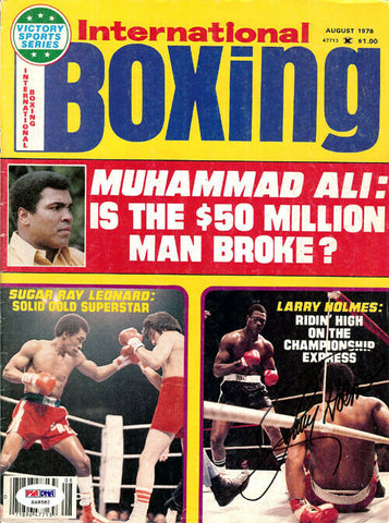 Larry Holmes Autographed International Boxing Magazine Cover PSA/DNA #S48582