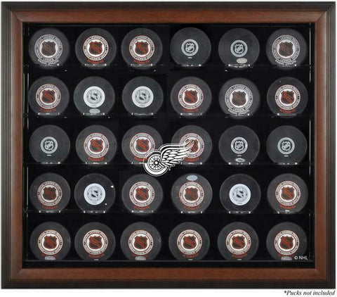 Detroit Red Wings 30-Puck Brown Display Case - Fanatics