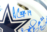 Prescott/Cooper/Elliott Signed Cowboys FS Flat White Authentic Helmet- Beckett W
