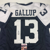 Autographed/Signed Michael Gallup Dallas Thanksgiving Day Jersey JSA COA