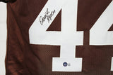 Earnest Byner Autographed/Signed Pro Style Brown XL Jersey Beckett 35501