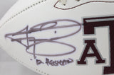 Johnny Manziel Autographed A&M Aggies Logo Football w/ 12 Heisman - JSA W *Left