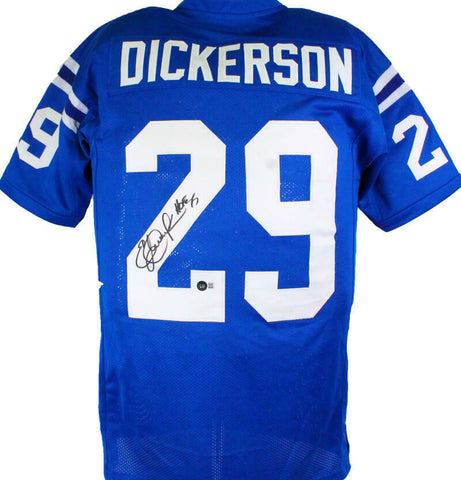Eric Dickerson Signed Blue Pro Style Jersey w/HOF-Beckett W Hologram *Black