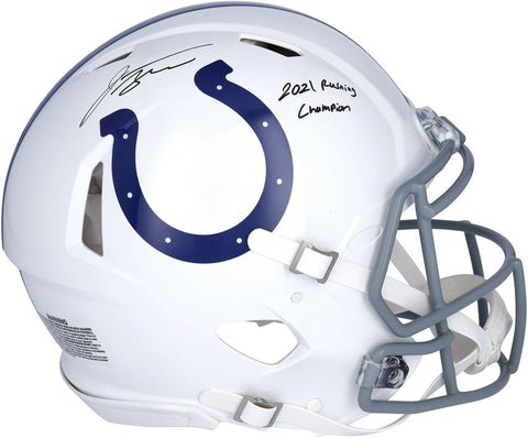 Jonathan Taylor Colts Signed Auth. Helmet with "2021 Rushing Champion" Insc