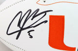 Andre Johnson Autographed Miami Hurricanes Logo Football- JSA W *Black
