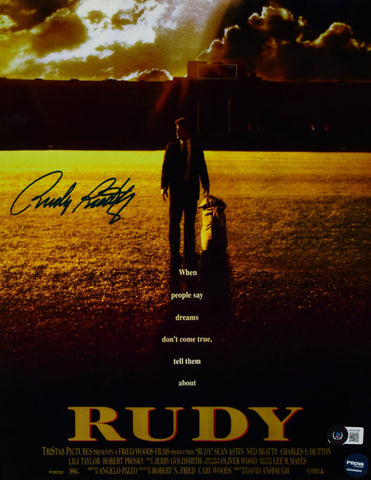 Rudy Ruettiger Autographed 11x14 Movie Poster Photo- Beckett W Hologram *Blue