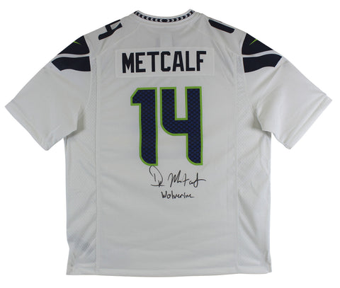 Seahawks D.K. Metcalf Authentic Signed White Nike Jersey BAS Witnessed