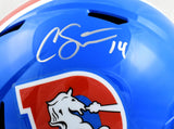 Courtland Sutton Signed Denver Broncos F/S 75-96 Speed Helmet- Beckett W Holo