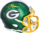 Jordan Love Green Bay Packers Signed Riddell Flash Alternate Speed Mini Helmet