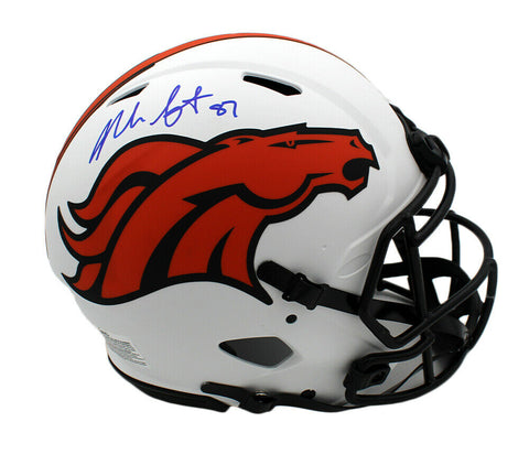 Noah Fant Signed Denver Broncos Speed Authentic Lunar NFL Helmet
