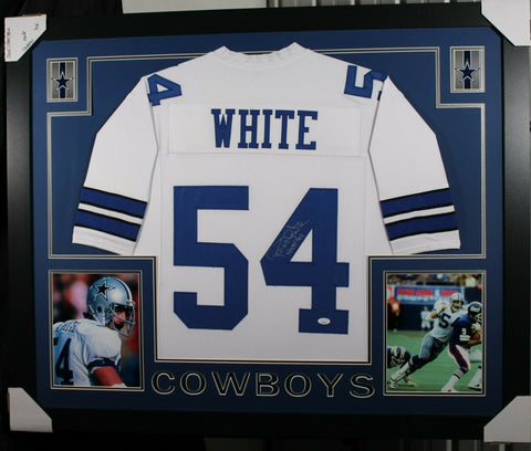 RANDY WHITE (Cowboys white SKYLINE) Signed Autographed Framed Jersey JSA