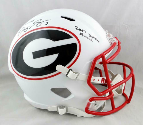 Roquan Smith Signed Georgia Bulldogs F/S AMP Speed Helmet w/Insc - Beckett Auth