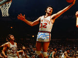 Jerry Lucas Autographed NY Knicks 16x20 Rebounding P.F. Photo W/ HOF- JSA W Auth