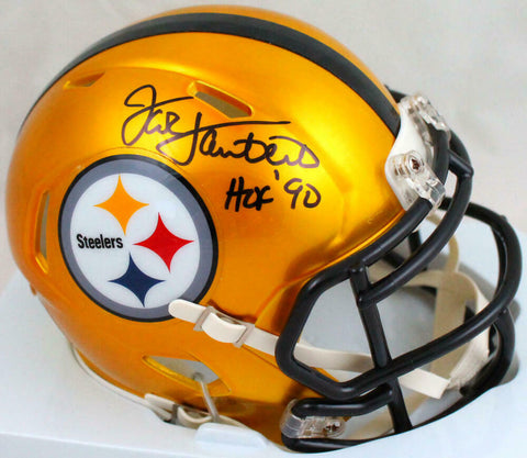 Jack Lambert Signed Steelers Flash Mini Helmet With HOF- JSA W *Black