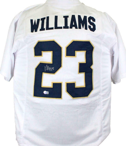 Kyren Williams Autographed White College Style Jersey-Beckett W Hologram *Silver