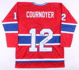 Yvan Cournoyer Signed Canadiens Captains Jersey Inscribed "H.O.F. 1982" Beckett