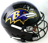 Ed Reed Signed Ravens F/S SpeedFlex Authentic Helmet - Beckett W Auth *Silver